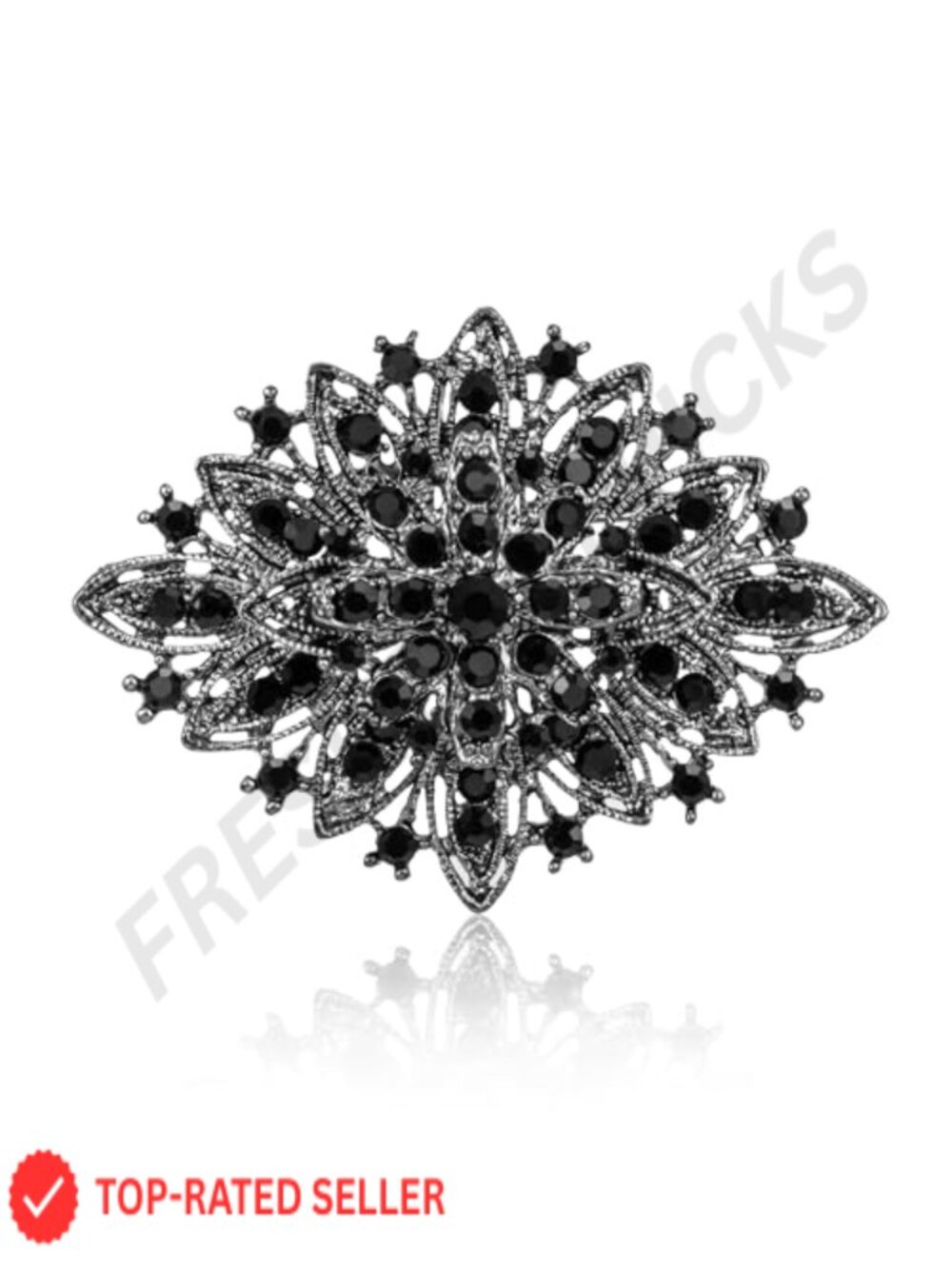 Art Deco Crystal Rhinestone Brooch Pin Women Sweater Cardigan